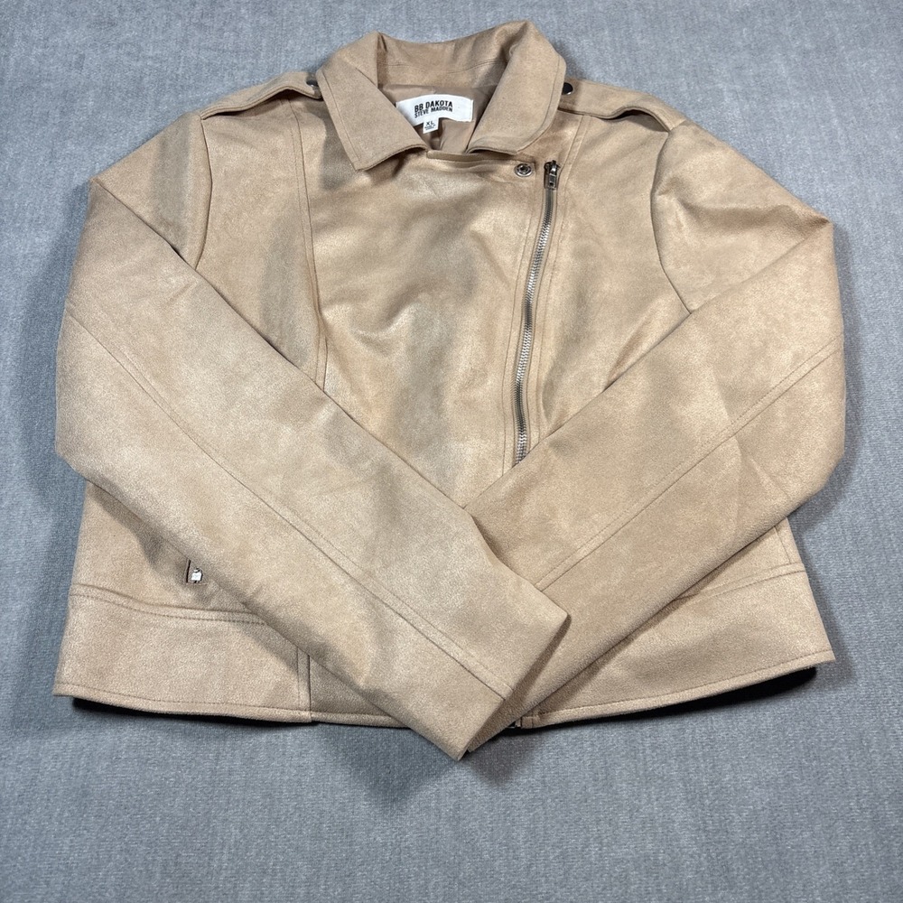 BB Dakota, Steve Madden, Faux Suede, Tan, Moto Jacket | Womens X-Large